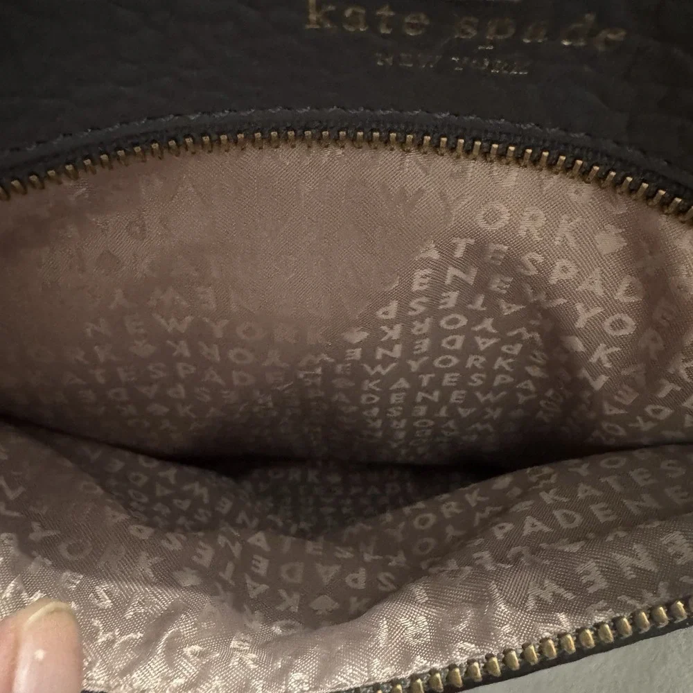 Kate Spade New York Gray Leather Satchel Crossbody Bag Perforated Purse